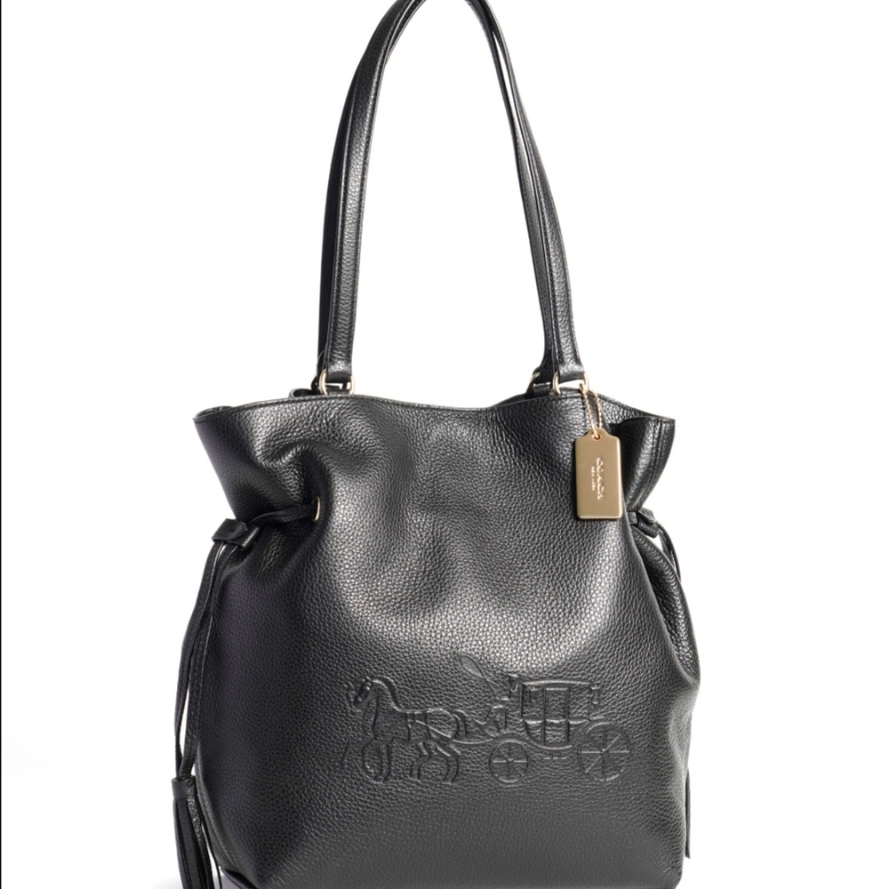 Black Leather Tote Bag